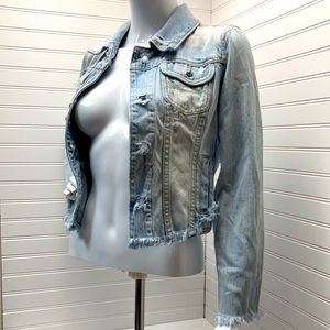 Abercrombie & Fitch Beautifully Distressed Denim Jacket Sz M
